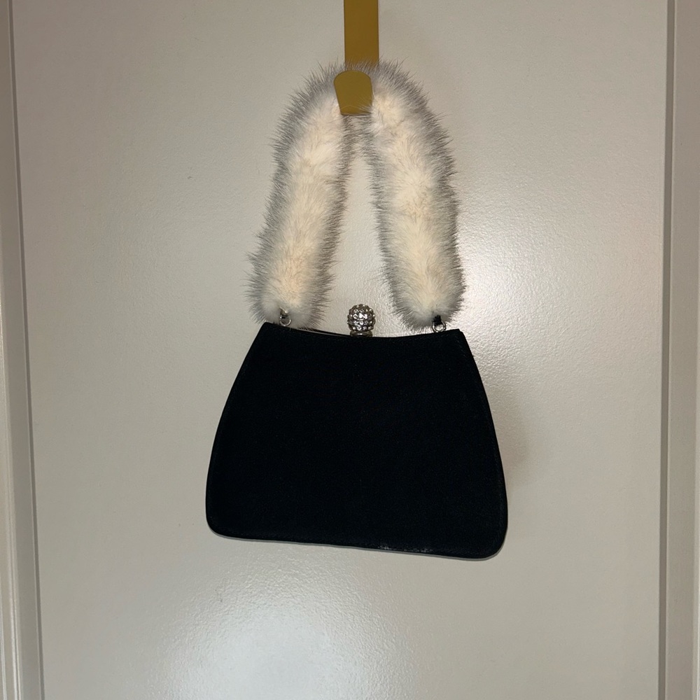 Mitchies Fox Fur Handle Small bag/ Crossbody bag